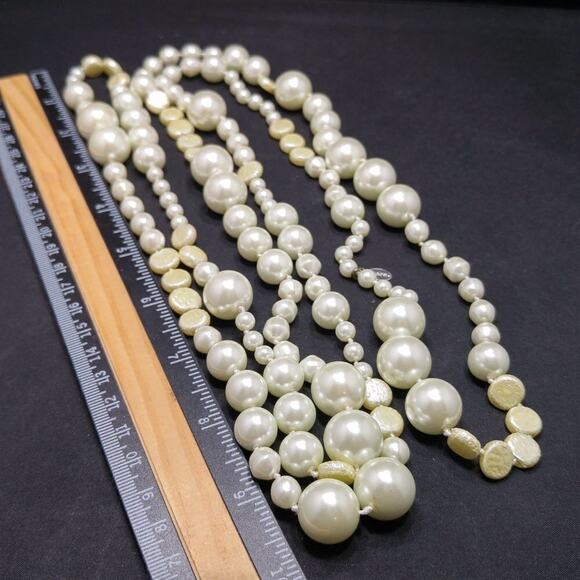 Chico's Faux Pearl Necklace, Hand-knotted, Glass Pearls, 60 Inches, No Clasp - Picture 7 of 9